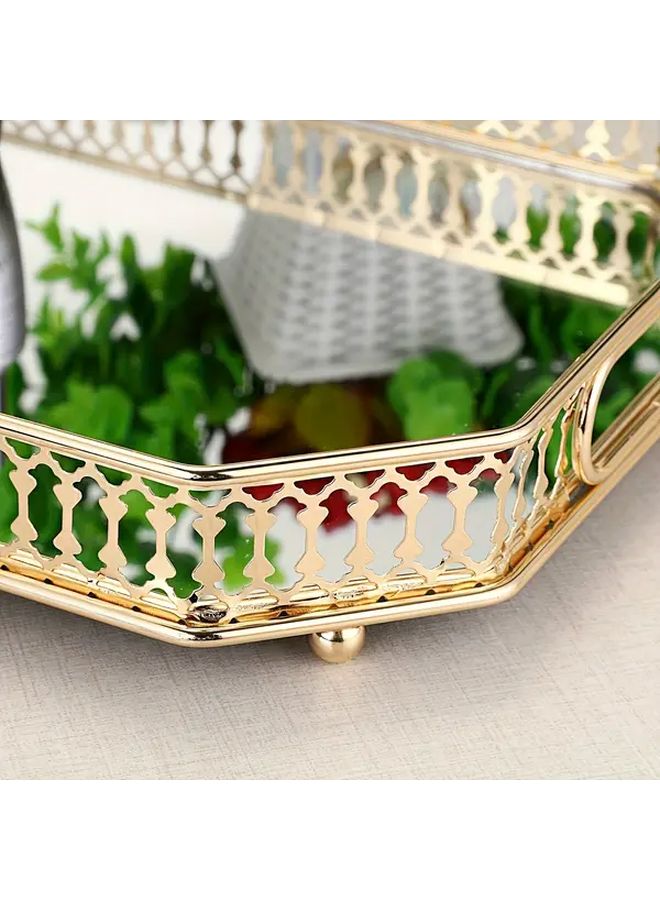 2pcs Gold Metal Vanity Tray Large Makeup Jewelry Organizer For Dresser Bathroom - Image 5